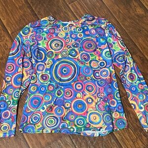 Vibrant Circle Pattern Long Sleeve Top